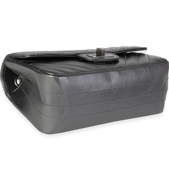 Chanel Metallic Grey Aged Calfskin Chevron Quilted 2.55 Reissue Mini Flap Bag - Picture 6 of 8